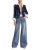 Alice And Olivia Alice and Olivia Velvet Double Breasted Blazer - 2