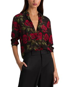 Alice And Olivia Alice and Olivia Willa Silk Button Front Top