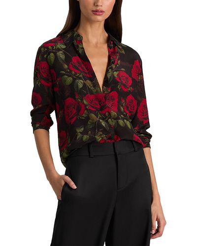 Alice And Olivia Alice and Olivia Willa Silk Button Front Top