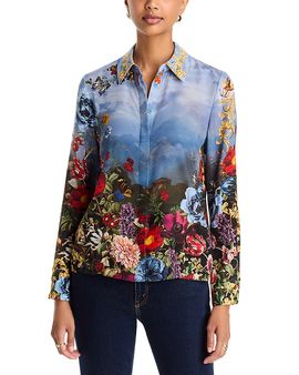 Alice And Olivia Alice and Olivia Willa Silk Placket Top