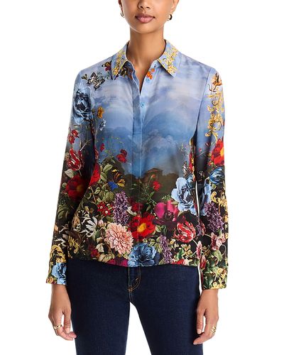 Alice And Olivia Alice and Olivia Willa Silk Placket Top