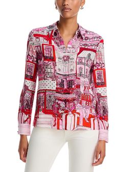 Alice And Olivia Alice and Olivia Willa Silk Staceface Top