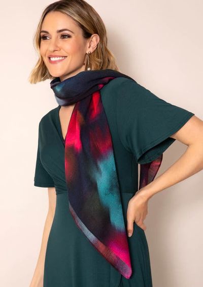 Alie Street London Alie Street London Handfinished Silk Blend Floral Wrap