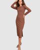 Alie Street London Alie Street London Ribbed Midi Knit Sheath Dress - 1