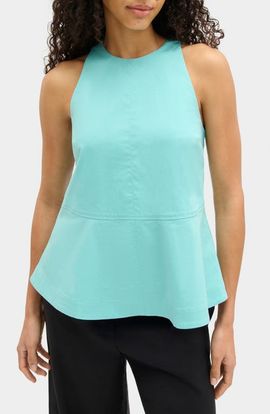ALIGNE ALIGNE Carlos Stretch Cotton Peplum Top