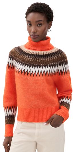 ALIGNE ALIGNE Dakota Fair Isle Sweater Orange