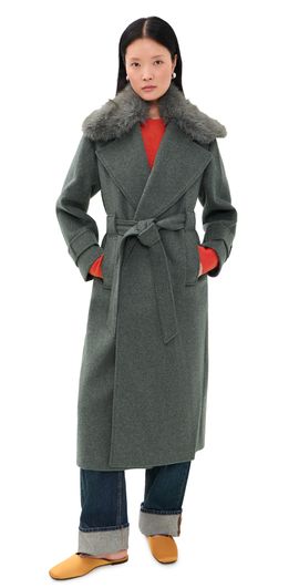 ALIGNE ALIGNE George Faux Fur Collar Jacket Grey Marl