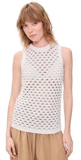 ALIGNE ALIGNE Jeanie Crochet Knitted Vest White