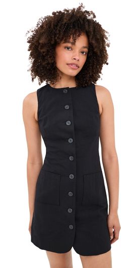 ALIGNE ALIGNE Leah Linen Mix Dress Black