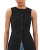 ALIGNE ALIGNE Leo Linen Mix Waistcoat Black - 1