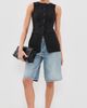 ALIGNE ALIGNE Leo Linen Mix Waistcoat Black - 5