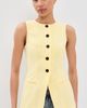 ALIGNE ALIGNE Leo Linen Mix Waistcoat Butter Yellow - 2