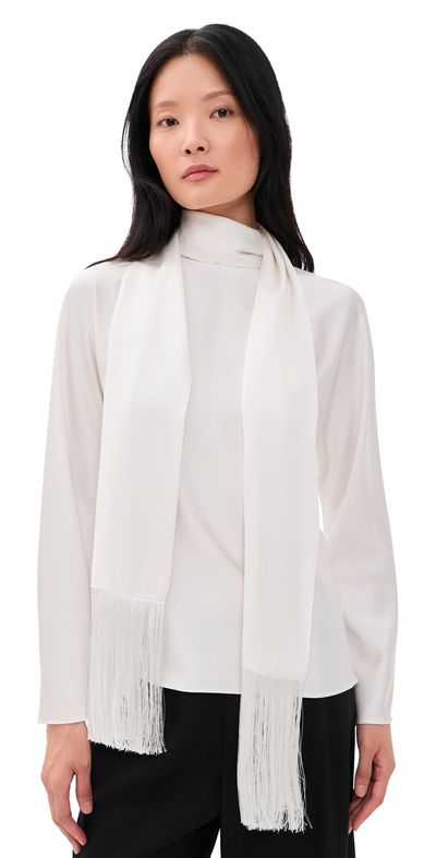 ALIGNE ALIGNE Leona Scarf Satin Top White