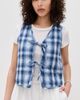 ALIGNE ALIGNE Mario Tie Front Waistcoat Blue Check - 2