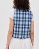 ALIGNE ALIGNE Mario Tie Front Waistcoat Blue Check - 3