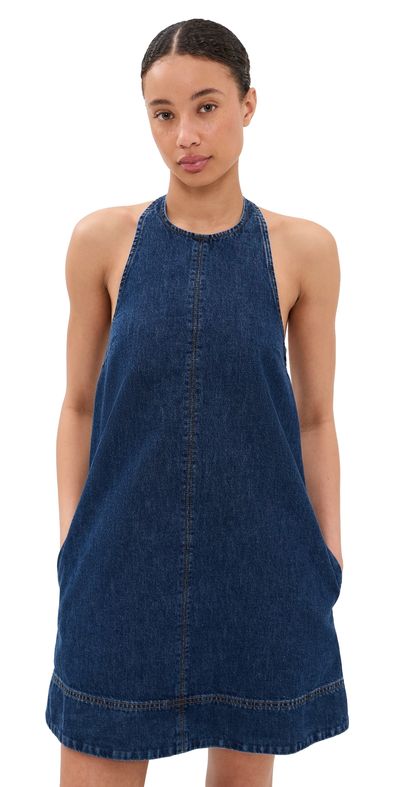 ALIGNE ALIGNE Sandy Denim Mini Dress Mid Blue