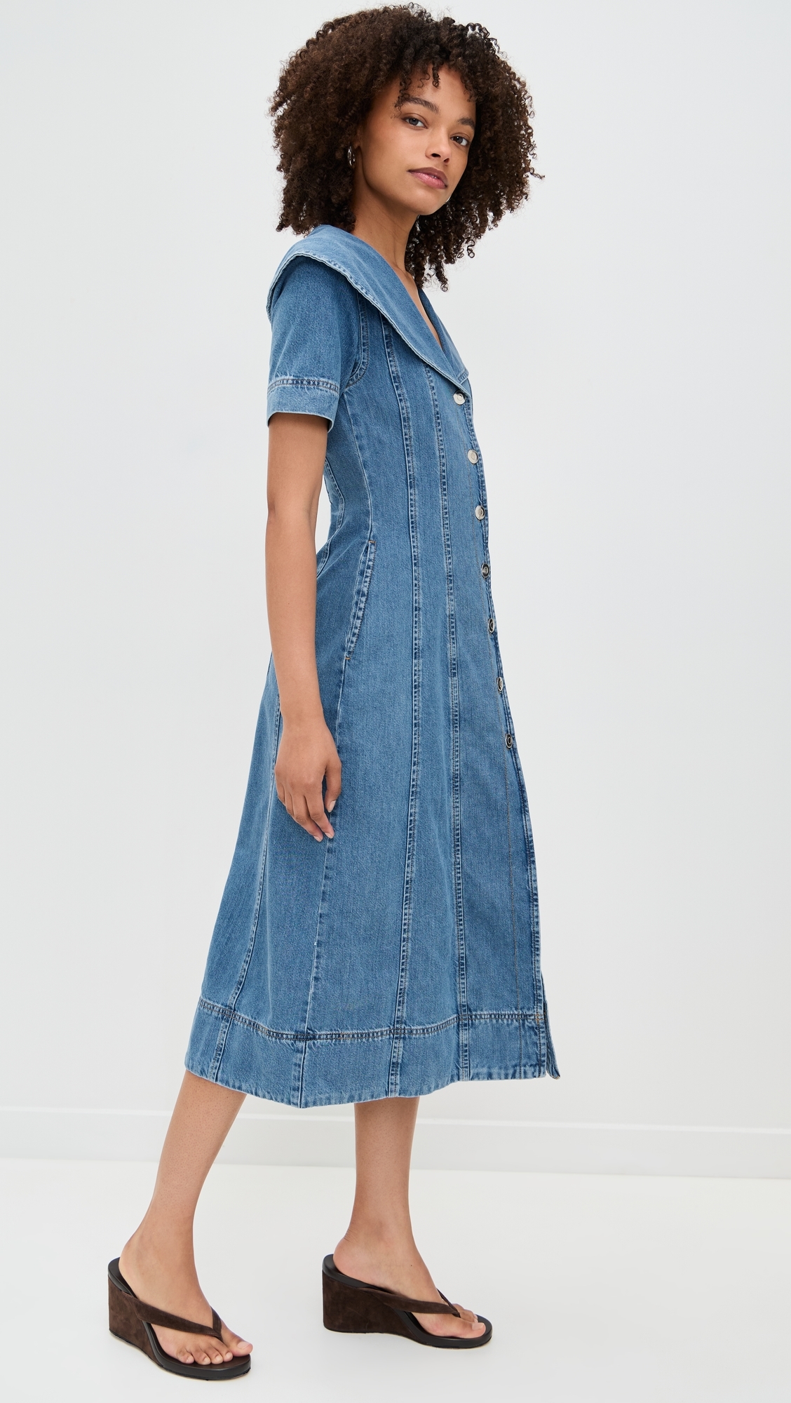 aligne raven denim midi dress ALIGNE Raven Denim Midi Dress