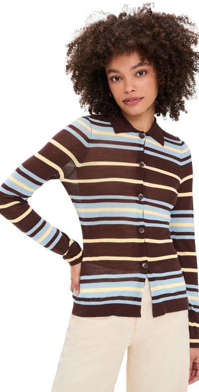 ALIGNE ALIGNE Sue-Ellen Sheet Knitted Shirt Stripe
