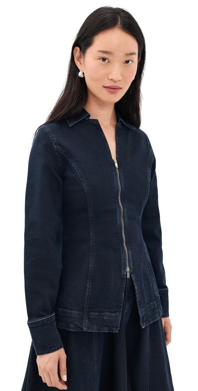 ALIGNE ALIGNE Tilly Denim Zip Jacket Blue Black