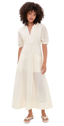 ALIGNE ALIGNE Tracy Sheer Midi Dress White
