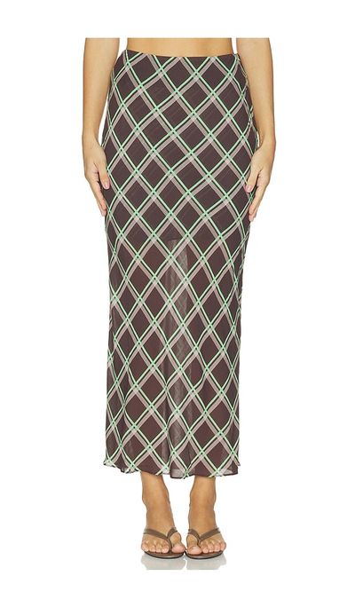 ALIGNE ALIGNE Yvonne Check Maxi Skirt