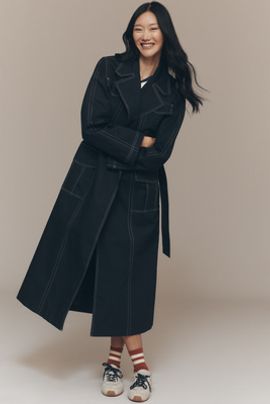 ALIGNE Elsa 100% Cotton Belted Trench Coat Jacket