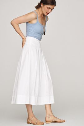 ALIGNE Julie 100% Cotton Poplin Midi Skirt