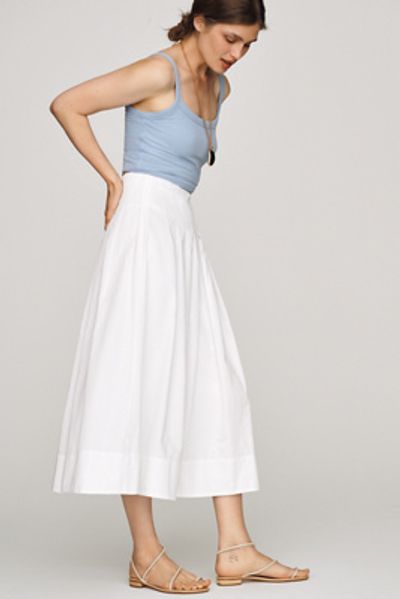 ALIGNE Julie Cotton Poplin Midi Skirt