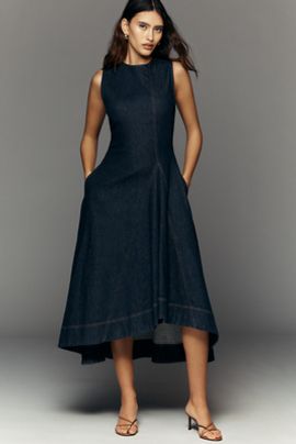 ALIGNE Liberty Denim 100% Cotton Midi Dress