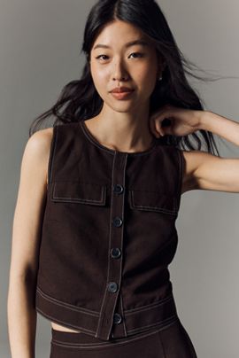 ALIGNE Linen Buttondown Tank