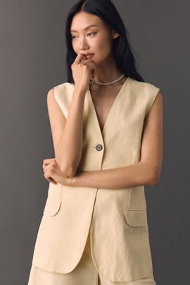 ALIGNE Royal Linen Longline Vest Top