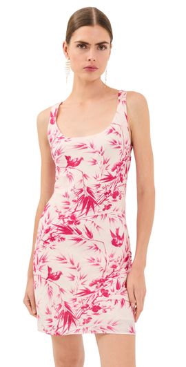 Alix of Bohemia Alix of Bohemia Addie Rosette Bird Silk Mini Dress Off-White