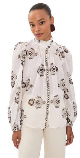 Alix of Bohemia Alix of Bohemia Annabel Java Cactus Shirt Off-White