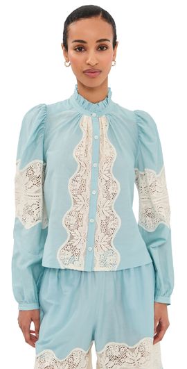 Alix of Bohemia Alix of Bohemia Annabel Sky Prima Lace Shirt Light Blue