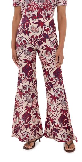 Alix of Bohemia Alix of Bohemia Farah Crimson Hive Silk Pants Off-White
