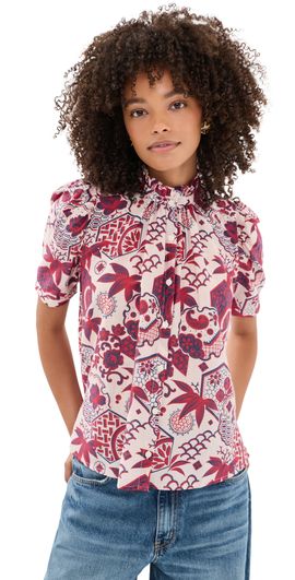 Alix of Bohemia Alix of Bohemia Winnie Crimson Hive Shirt Off-White