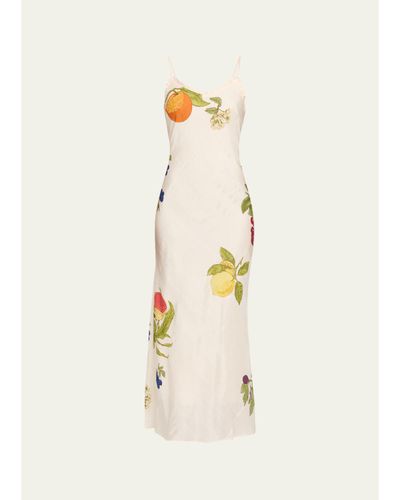 Alix Of Bohemia Athens Nine Fruit Bias-Cut Slip Dress