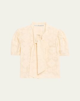 Alix of Bohemia Chance Eyelet Tie-Neck Top