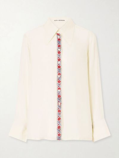 ALIX OF BOHEMIA Dana floral-print silk-satin shirt