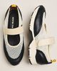 All Black Mesh Mary Jane Sneakers - 1