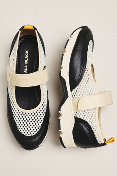 All Black Mesh Mary Jane Sneakers