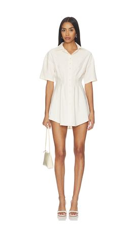ALL THE WAYS ALL THE WAYS Charitie Short Sleeve Button Up Mini Dress