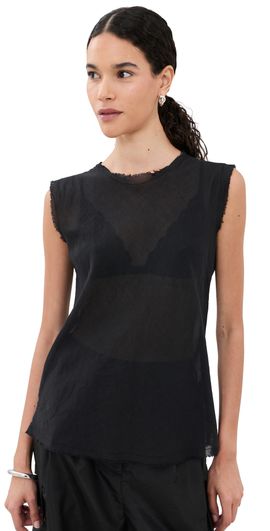 ALL THREE ALL THREE Iris Gauze Tank Black