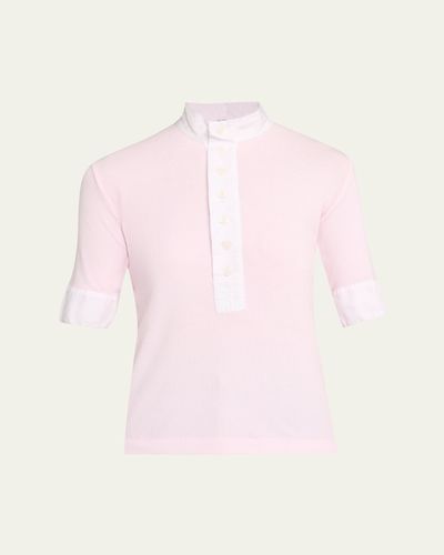 All Three Maria Ribbed Henley Shirt