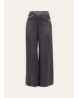 All Three Olympia Silk Wide-Leg Pants