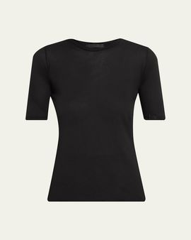All Three Victoria Three-Quarter Sleeve Cotton Top