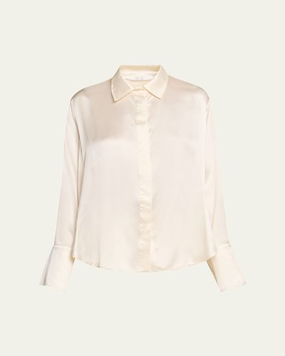All Three Zoraya Silk Button-Front Shirt
