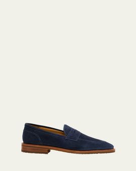 Allen Edmonds Reserve Men's Roman Suede Contrast-Sole Penny Loafers