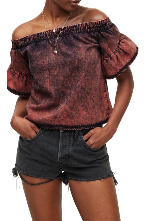 AllSaints AllSaints Adela Off the Shoulder Denim Top