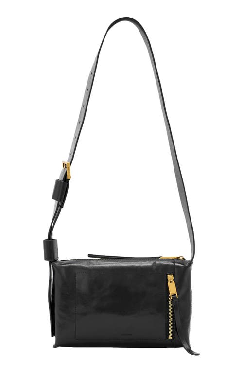 AllSaints AllSaints Alba Shine Leather Crossbody Bag